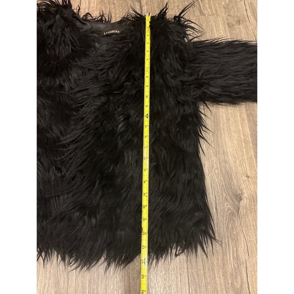 LANSHIFEI Black Shaggy Faux Fur Jacket Coat Women's XXL - Picture 8 of 8